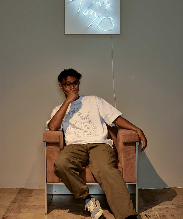 Big Logo Tee / Designed by Tomoo Gokita - White x Navy