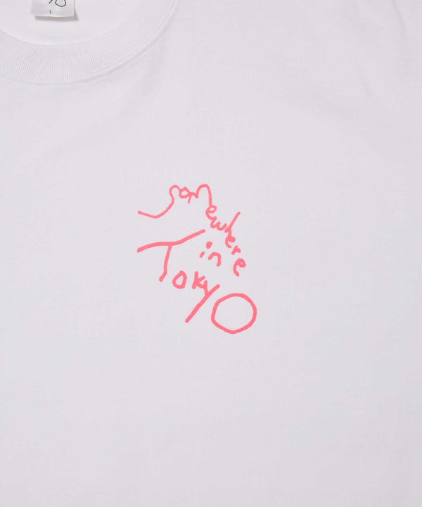 Small Logo Tee / Designed by Tomoo Gokita - White x Pink