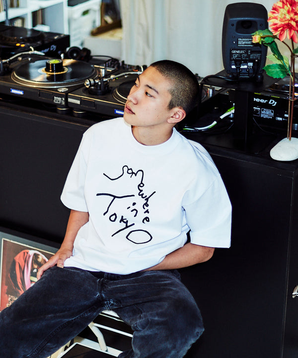 9.6oz Logo Tee / Designed by Tomoo Gokita - White x Black