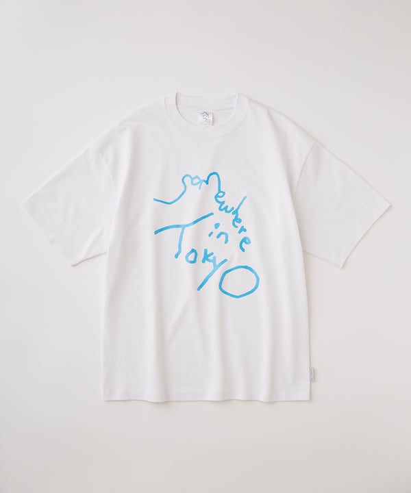9.6oz Logo Tee - White x Neon Blue