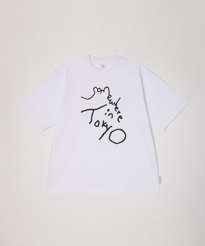 9.6oz Logo Tee / Designed by Tomoo Gokita - White x Black