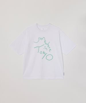 Logo Tee / Designed by Tomoo Gokita / White x Blue Green