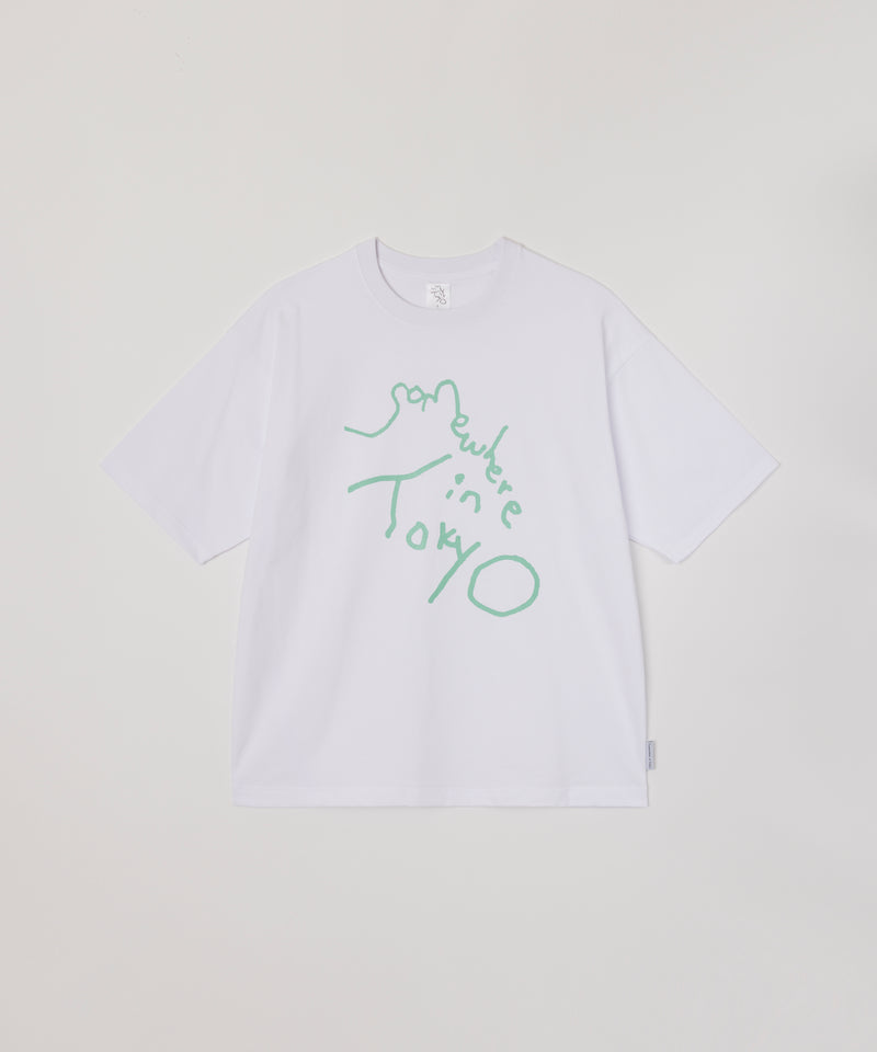 Logo Tee / Designed by Tomoo Gokita / White x Blue Green