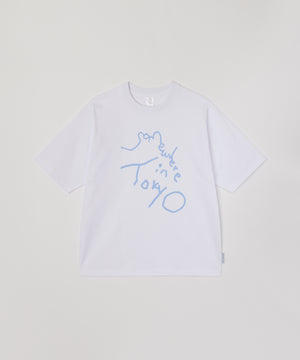 Logo Tee / Designed by Tomoo Gokita / White x Pale Blue