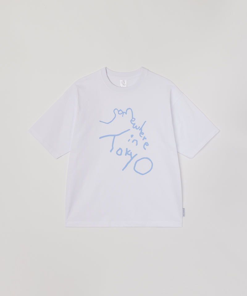 Logo Tee / Designed by Tomoo Gokita / White x Pale Blue