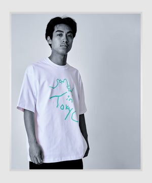 Logo Tee / Designed by Tomoo Gokita / White x Blue Green