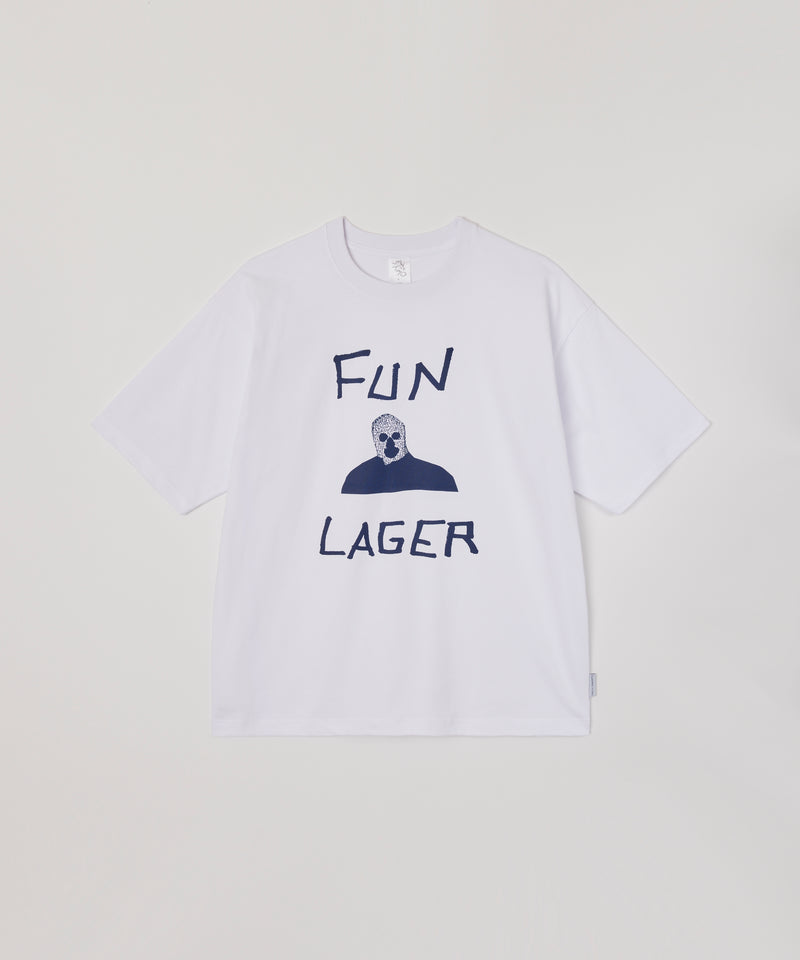 FUN LAGER Tee Designed by Tomoo Gokita / White x Navy