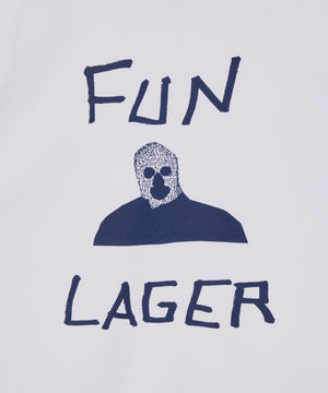 FUN LAGER Tee Designed by Tomoo Gokita / White x Navy