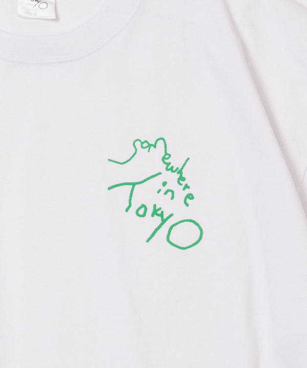 Small Logo Tee / Designed by Tomoo Gokita - White x Green