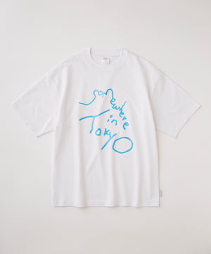 9.6oz Logo Tee - White x Neon Blue