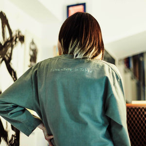 Garment Dye Embroidery Cropped Sleeve